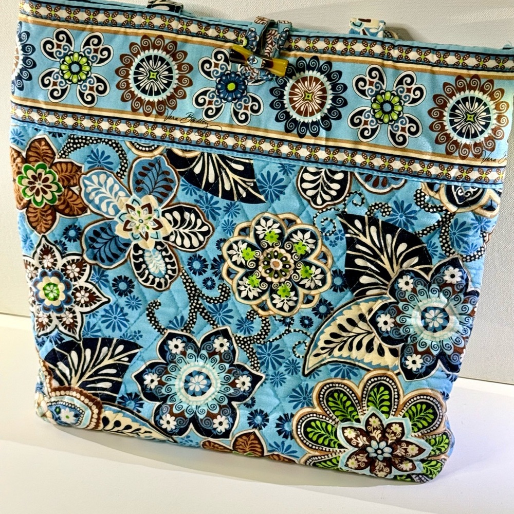 Vera Bradley Floral “Bali Blue” Tote Bag